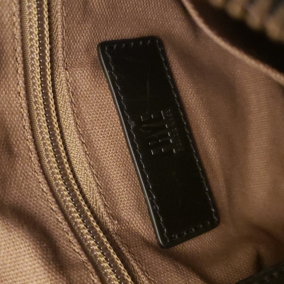 Frye Melissa Mini Shopper Leather Crossbody Adjustable Studs Black Gold - Picture 12 of 17